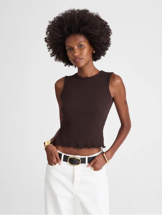 Madewell Tops - Madewell Lettuce-Hem Ribbed Tank washed once size xs